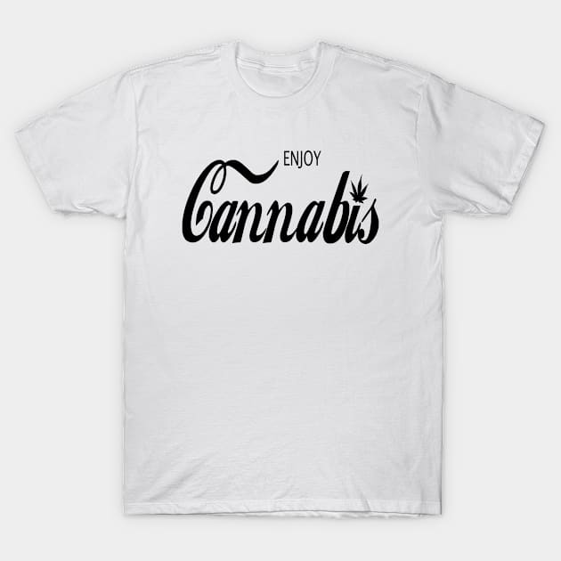 Enjoy Cannabis Black Logo T-Shirt by Illustrious Graphics 